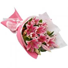10 Stem Pink Lilies Bouquet 10 Stem Pink Lilies Bouquet
